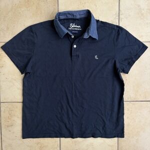 Harmont & Blaine Polo Shirt Men Large Navy Blue Pique Mesh Cotton (Short Length)